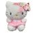 Hello Kitty vestido peludo y cinta rosada 25 cm