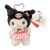 Llavero Kuromi con vestido rallas y flor