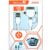 CABLE MICRO USB + MIN 5 PIN + DOCK + 8 PIN ADAPTOR + TPE 1 MTS BLANCO TECH-LIVE