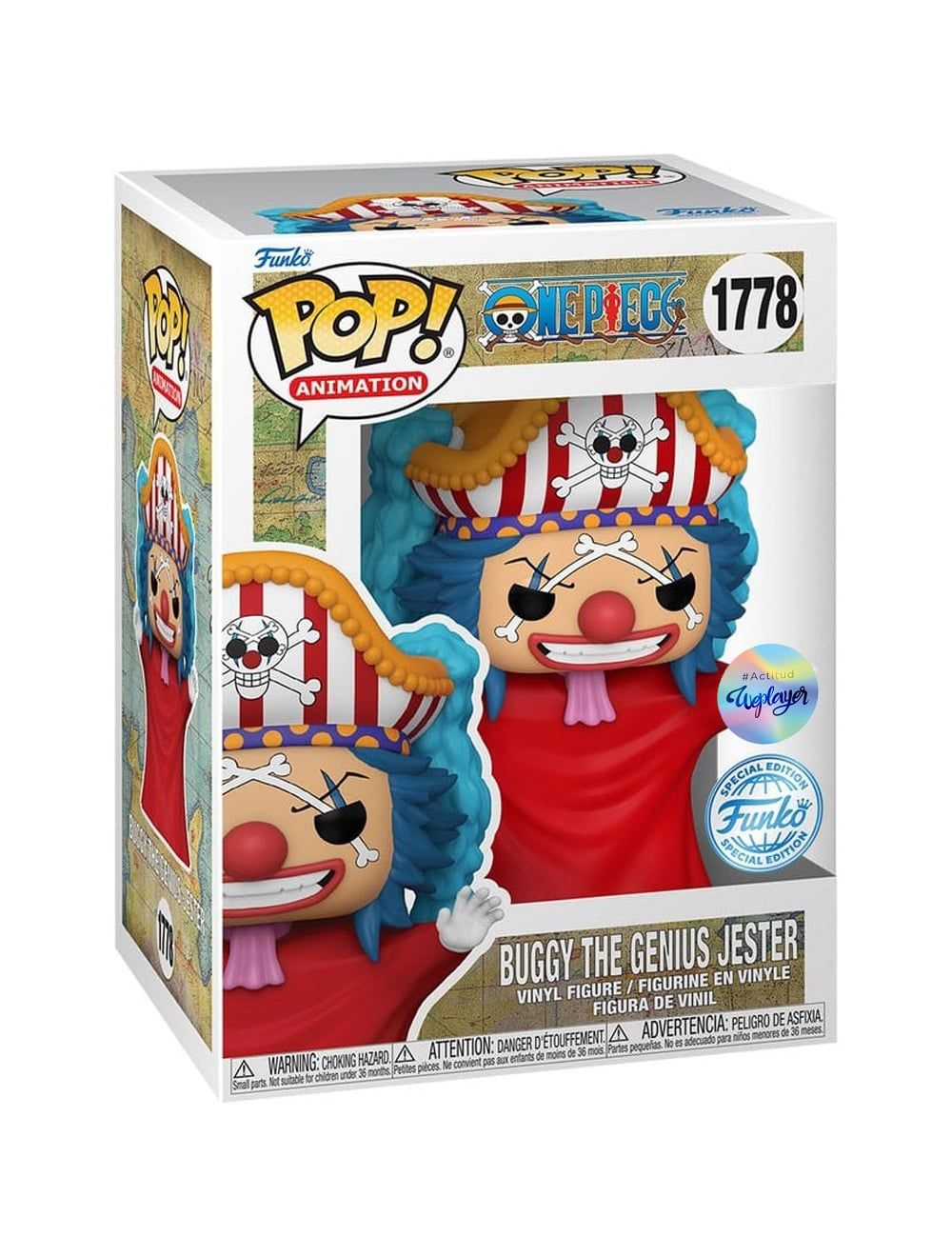 FUNKOワッキーワブラー ジョーカー POP Animation: One Piece - Buggy The Genius Jester Exclusivo Weplay