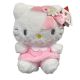 Hello Kitty vestido peludo y cinta rosada 25 cm
