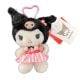 Llavero Kuromi con vestido rallas y flor