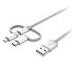 CABLE 3 EN 1 IPH/AND/USBC SILVER PHILIPS