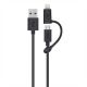 CABLE USB A  MICROUSB + ADAPTADOR LIGHTING IPHONE