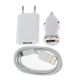 Set Cable Lightning AC + DC 3 en 1 Cargador Pared - Datos - Automovil Raven