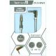 CABLE AUX SPRING, JACK DE NICKEL 1 MTS BLANCO, ANGULO 90 TECH-LIVE