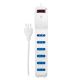 ALARGADOR 3 MTS 6 POS CON PROTECCION SOBREVOLTAJE BIPASO BLANCO 